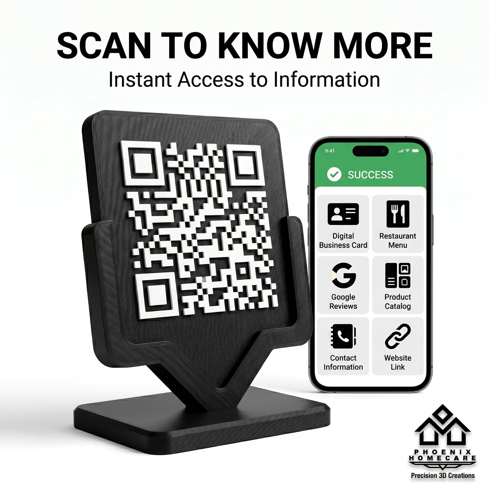 Custom QR Code Sign Stand | Scan to Pay | PayPal Venmo Cash App |Storefront Sign