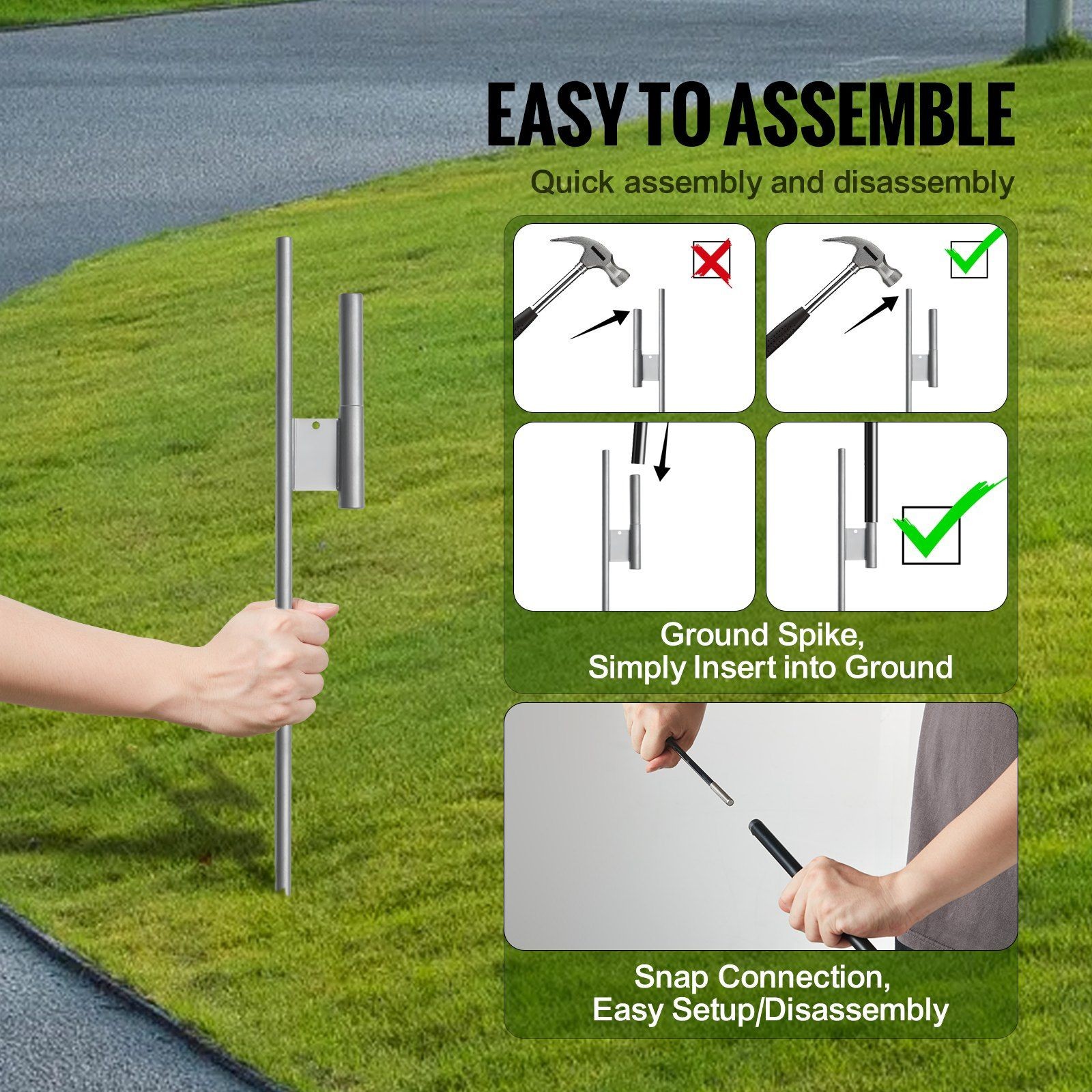 16.3ft UV & Weather-Resistant Feather Flag Kit with 4 Poles & Stakes