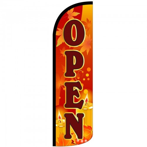 Open Swooper Flag Windless 3′ Wide Sign Blade Banner Fall Theme Only