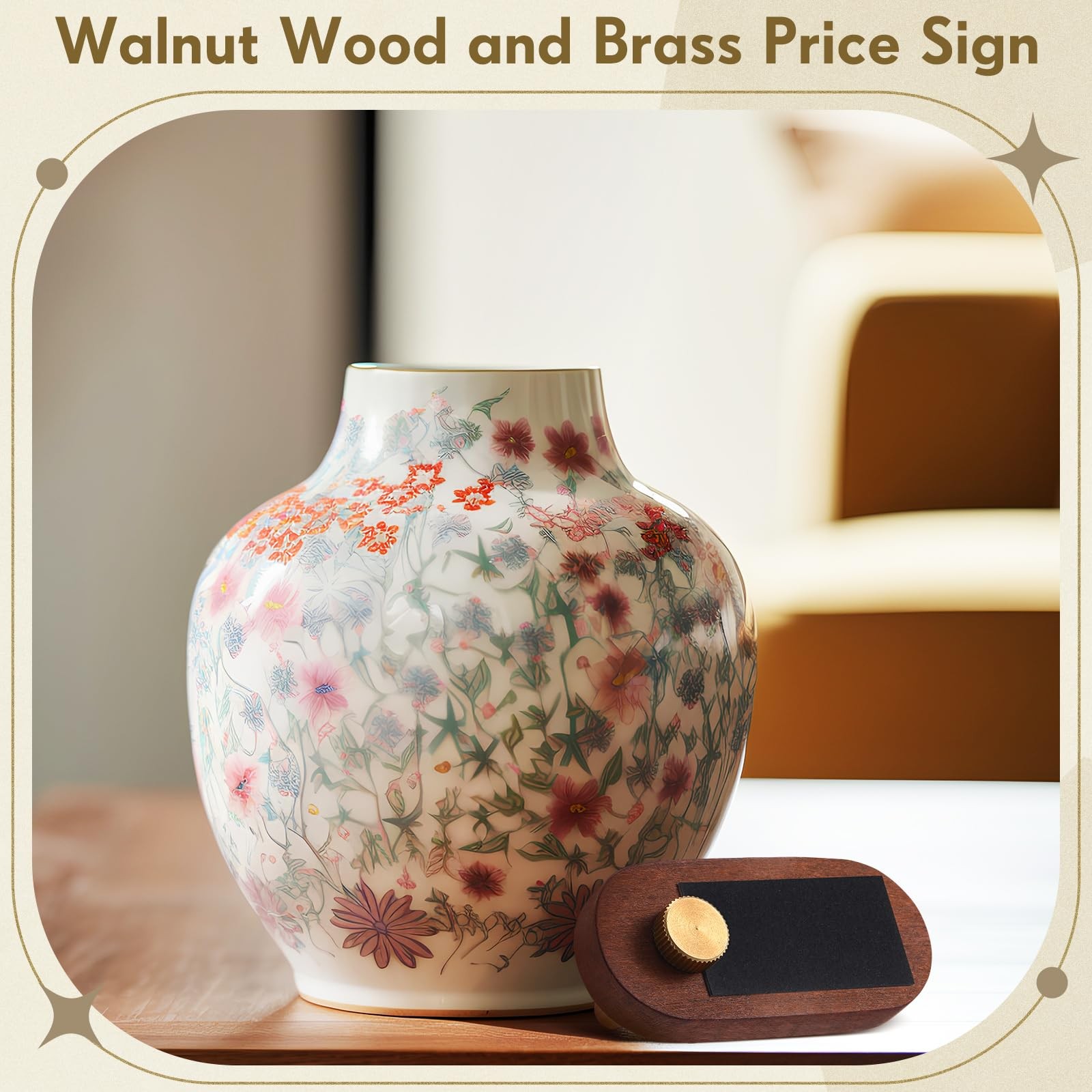 Qunclay Set of 30 Price Signs for Vendors Wooden Price Display Signs with Tag…
