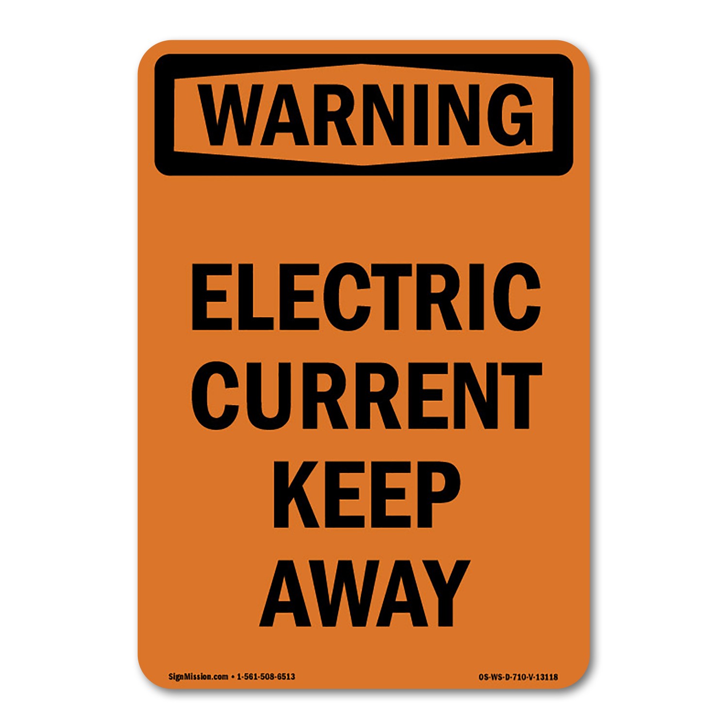 Electric Current Keep Away ANSI Warning Sign Metal Plastic Decal