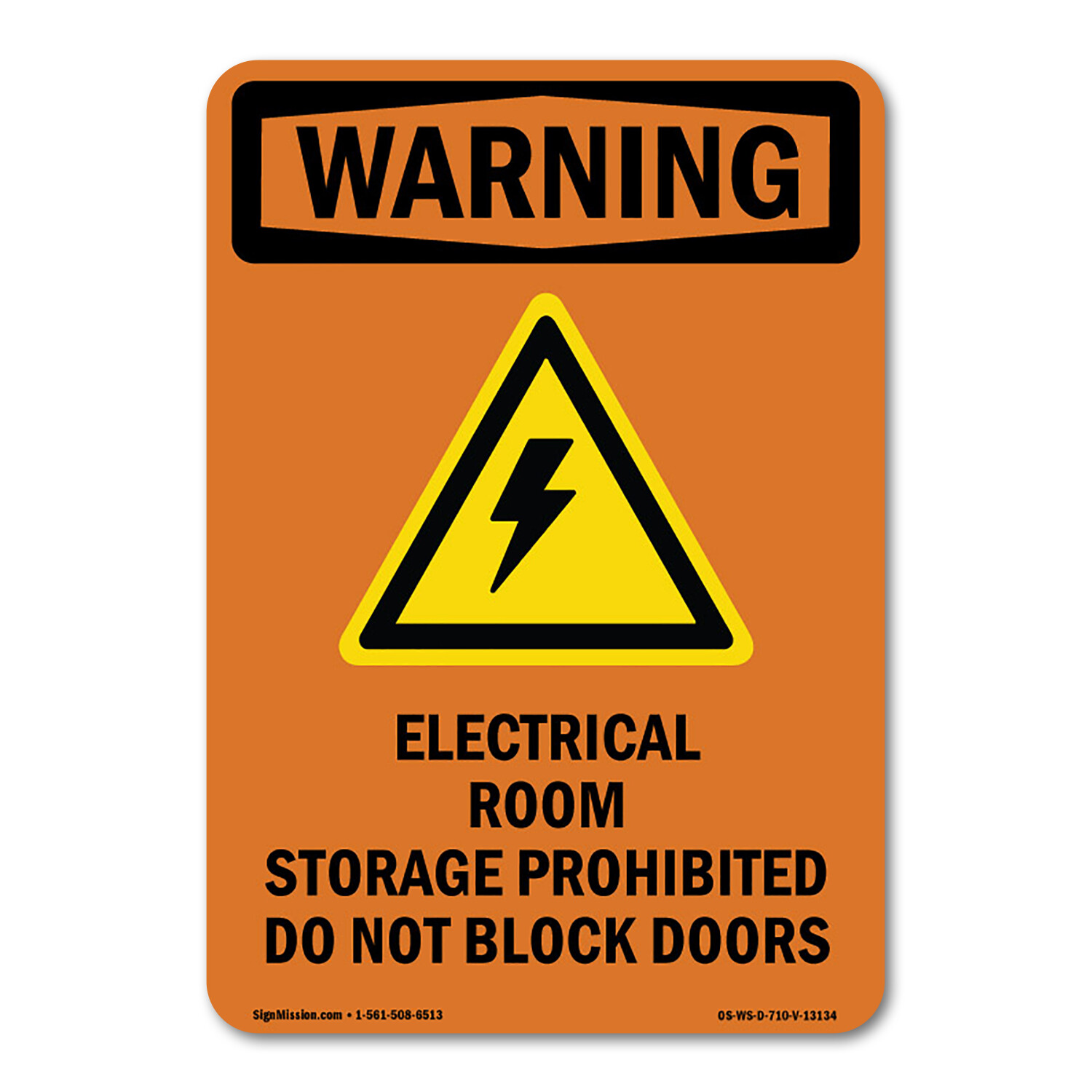 Electrical Room Storage ANSI Warning Sign Metal Plastic Decal