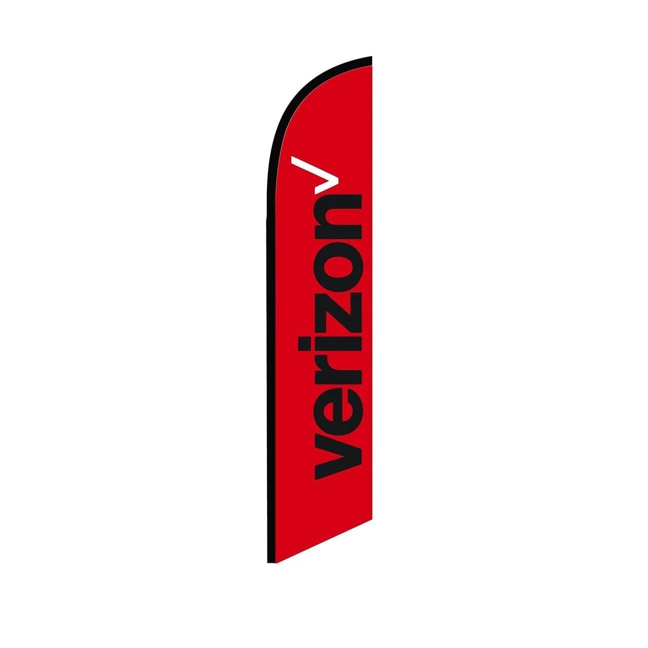 Verizon Red Swooper Flutter Feather Flag | 3ft W x 11.5ft Tall