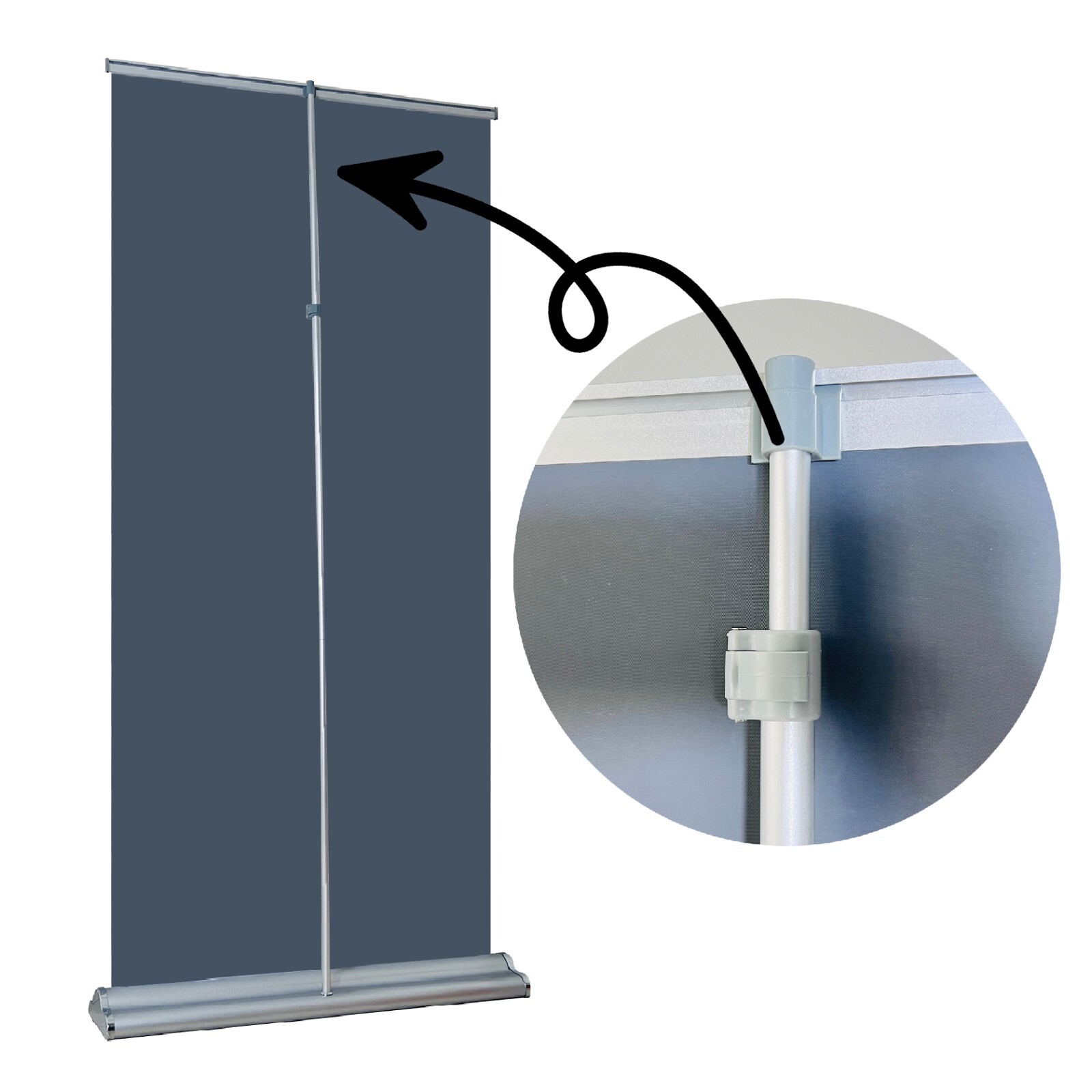 Deluxe Retractable Banner Stand Multiple Sizes Adjustable Banner Stand Wide-base
