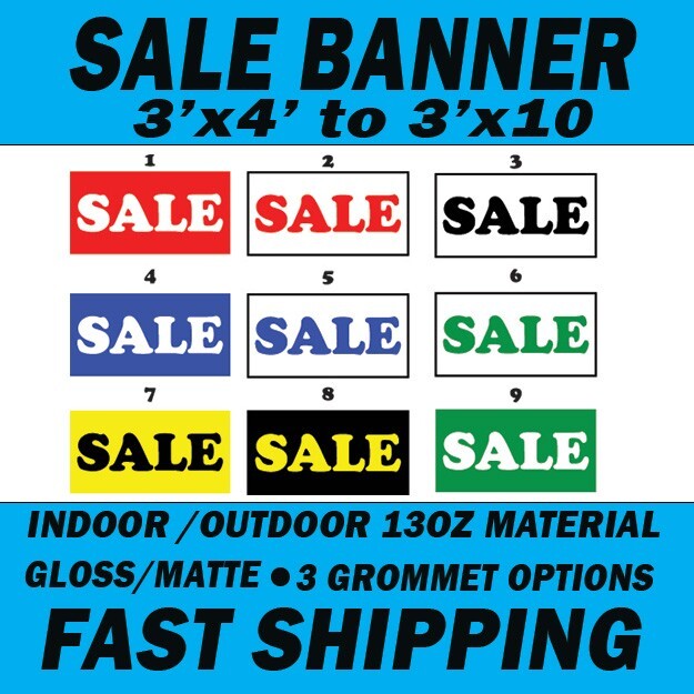 SALE 4×4-4×10 Vinyl Banner Many Sizes /Options made in the USA Fast Shipping