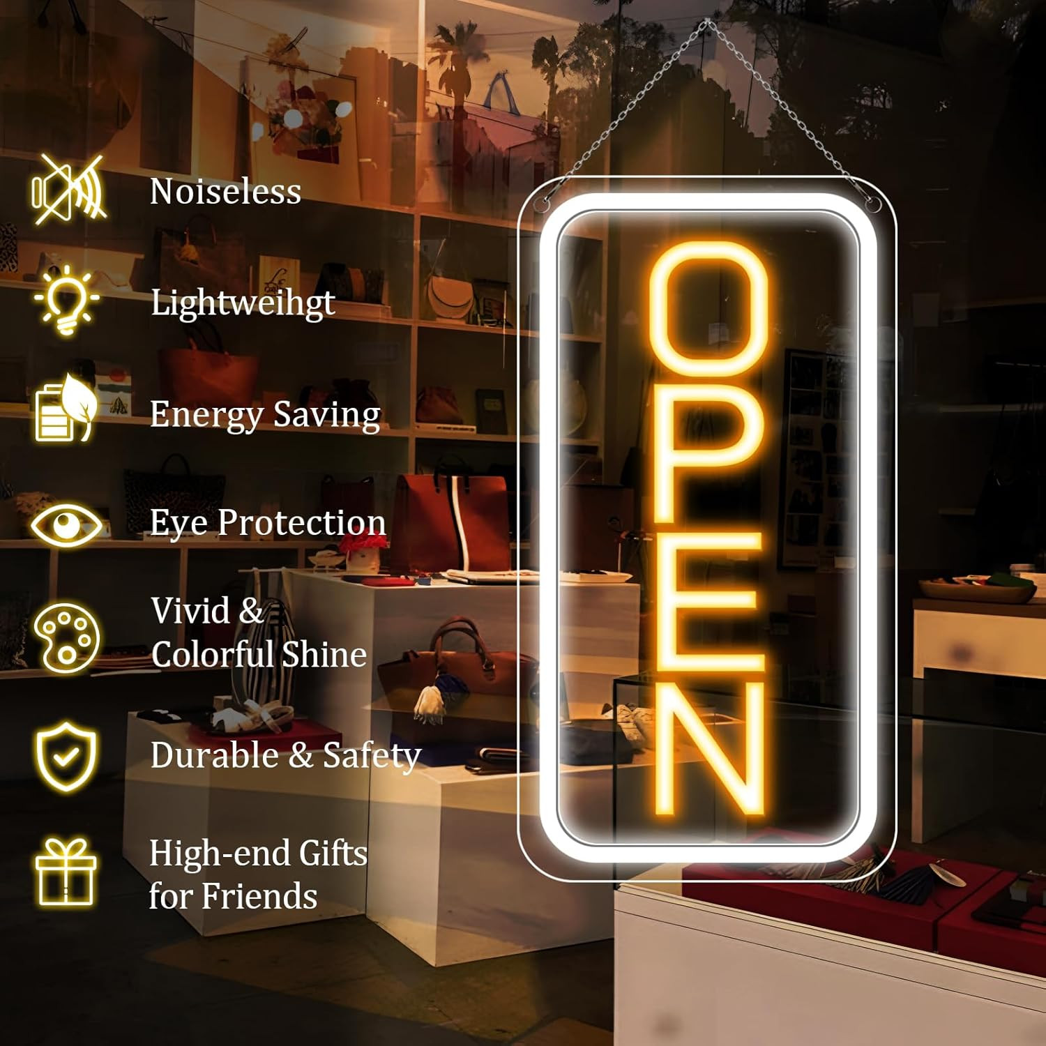 16″X 9″ Super Bright Open Sign,12V LED Neon Open Signs for Business for Window,
