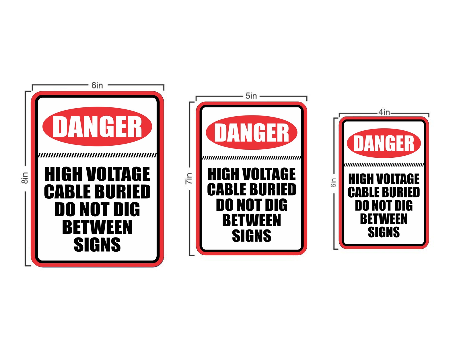 Portrait Round Plus Danger High Voltage Cable Buried Do Not Dig Between Sign
