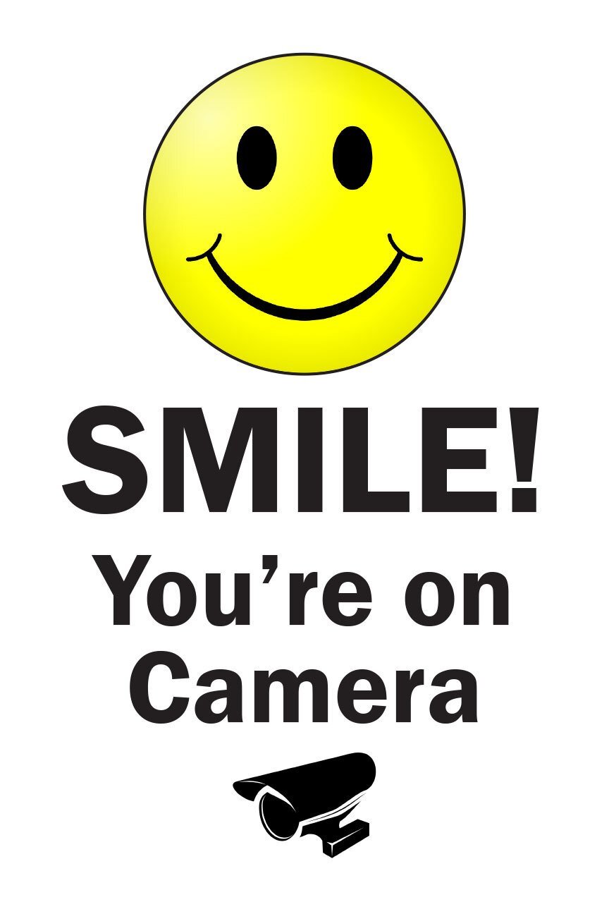 Smile! You’re on Camera | Single-sided Parking Sign | 12″W x 18″H