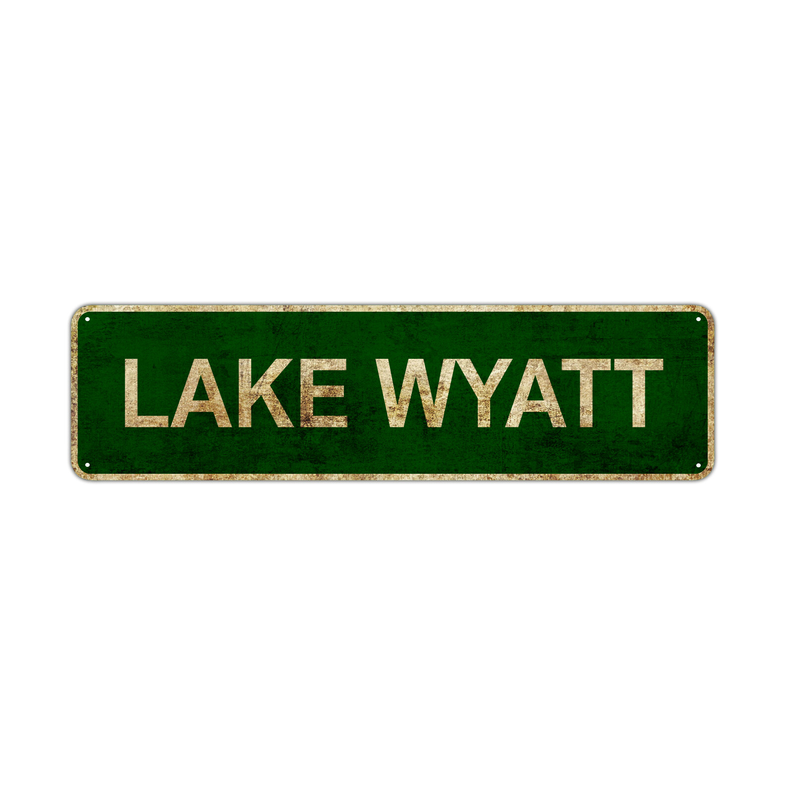 Lake Wyatt Street Sign Catfish Lake Pond Beach Vintage Décor Aluminum Metal Sign