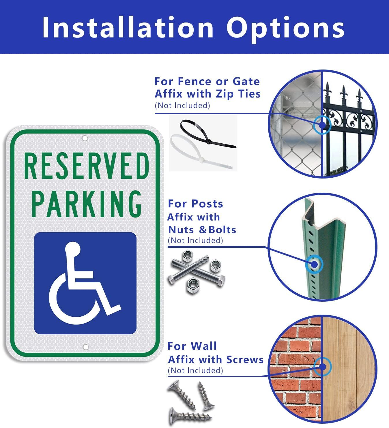 Handicap Parking Sign-18 X 12 Inch Aluminum Sign, with ADA Accessibility Symbol