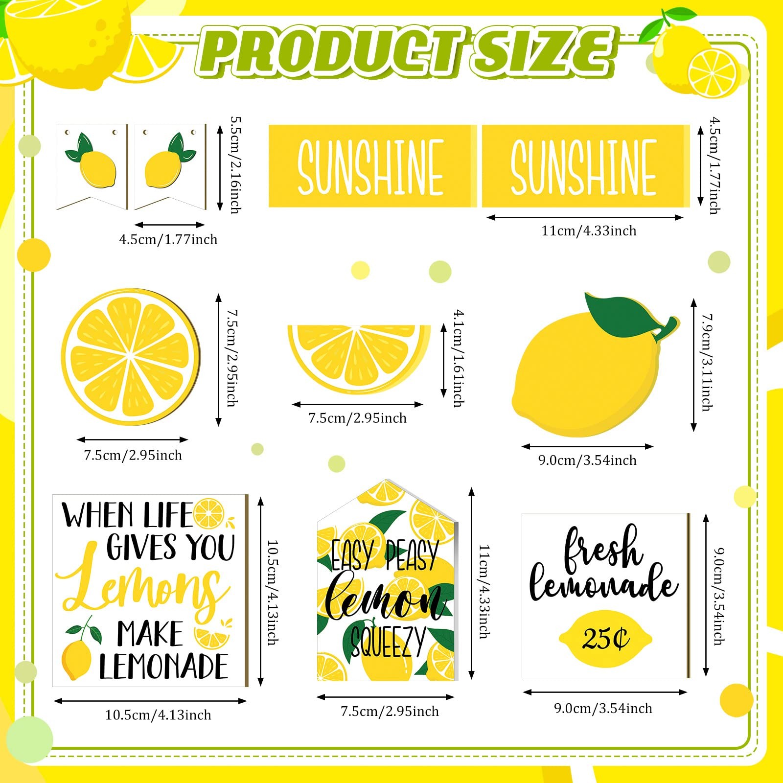 14 Pcs Summer Lemon Tiered Tray Decor Set Summer Table Decoration Lemonade Wo…