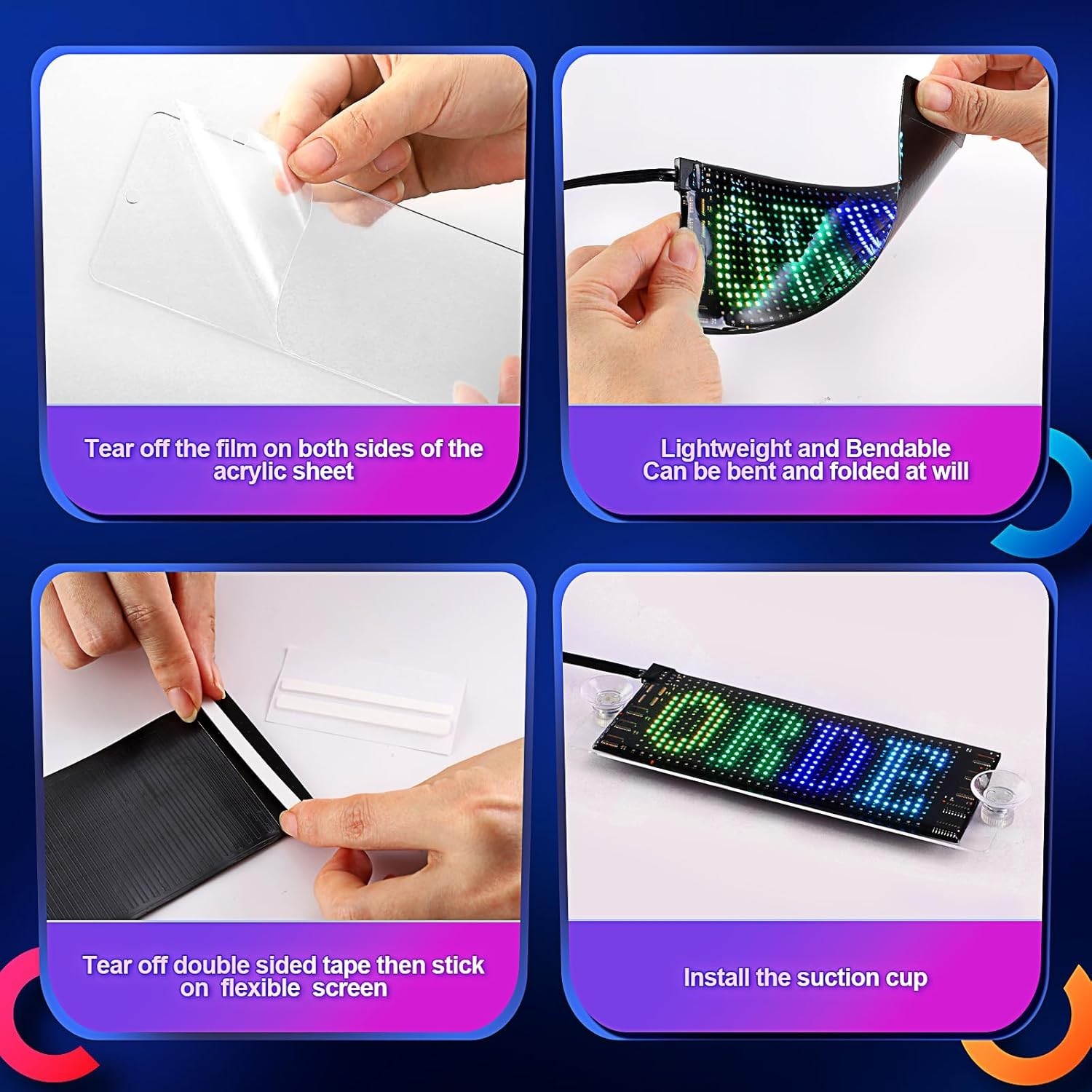 6.7”x2.7” Programmable LED Car Sign – Creative Text & Patterns for Vehicles