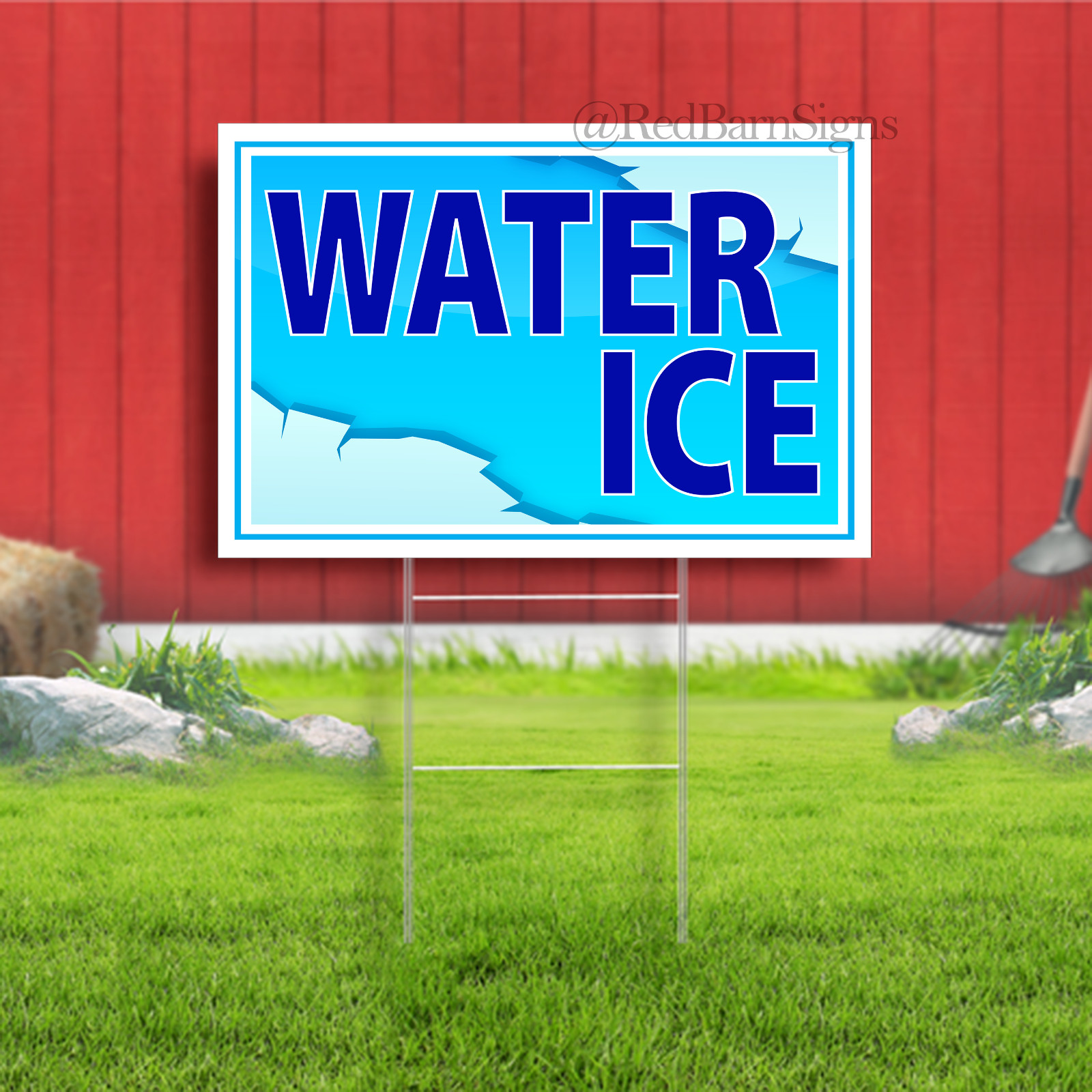 Water Ice Coroplast Sign Plastic Indoor Outdoor FREE SHIPPING