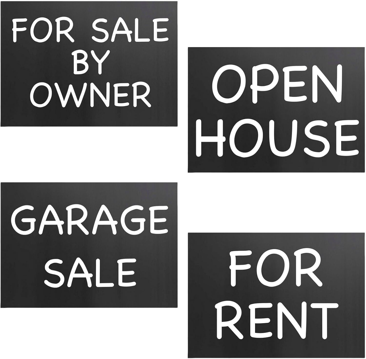 Black Corrugated Plastic Board Yard Signs – 24×36, 8 Pack