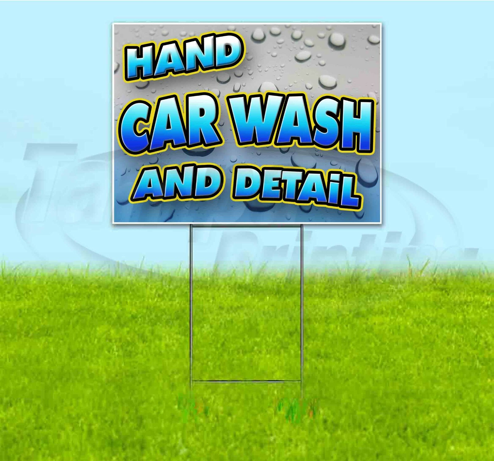 HAND CAR WASH AND DETAIL 18×24 Yard Sign WITH STAKE Corrugated Bandit SERVICE