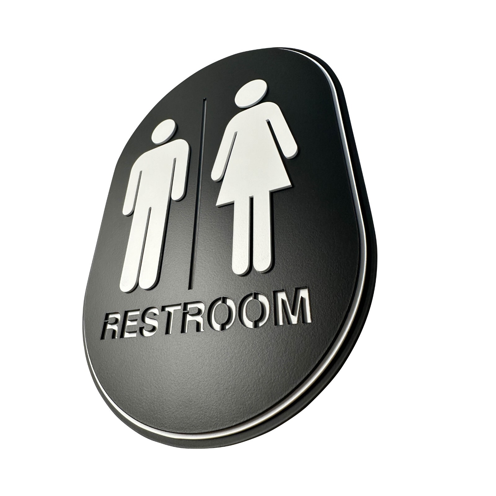Restroom Sign Set, Male and Female Acrylic Door Signs with Adhesive Backing.