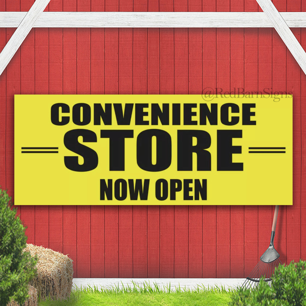 CONVENIENCE STORE NOW OPEN Advertising Banner Vinyl Mesh Sign market shop
