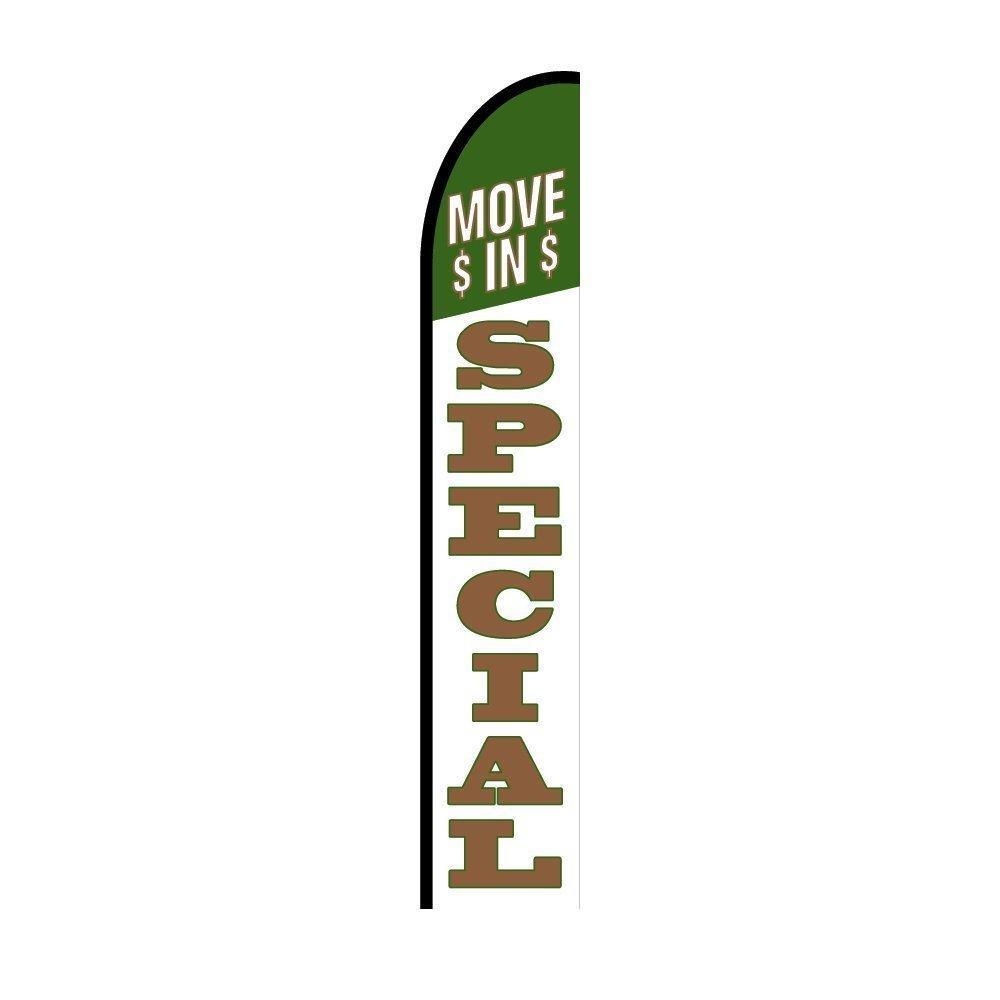 Move In Special – Real Estate Feather Flag Flex Banner Sign 11.5ft FLAG ONLY