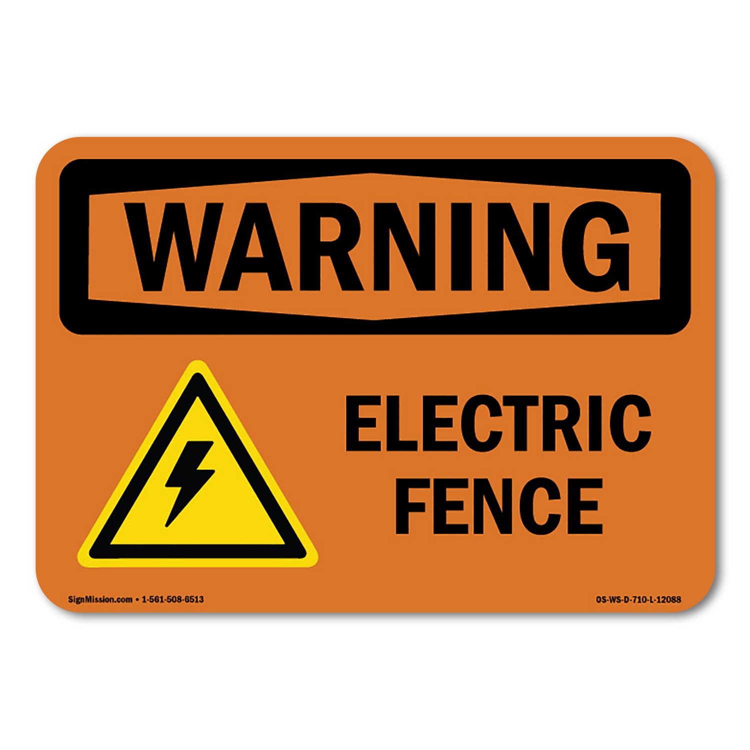 Electric Fence ANSI Warning Sign Metal Plastic Decal