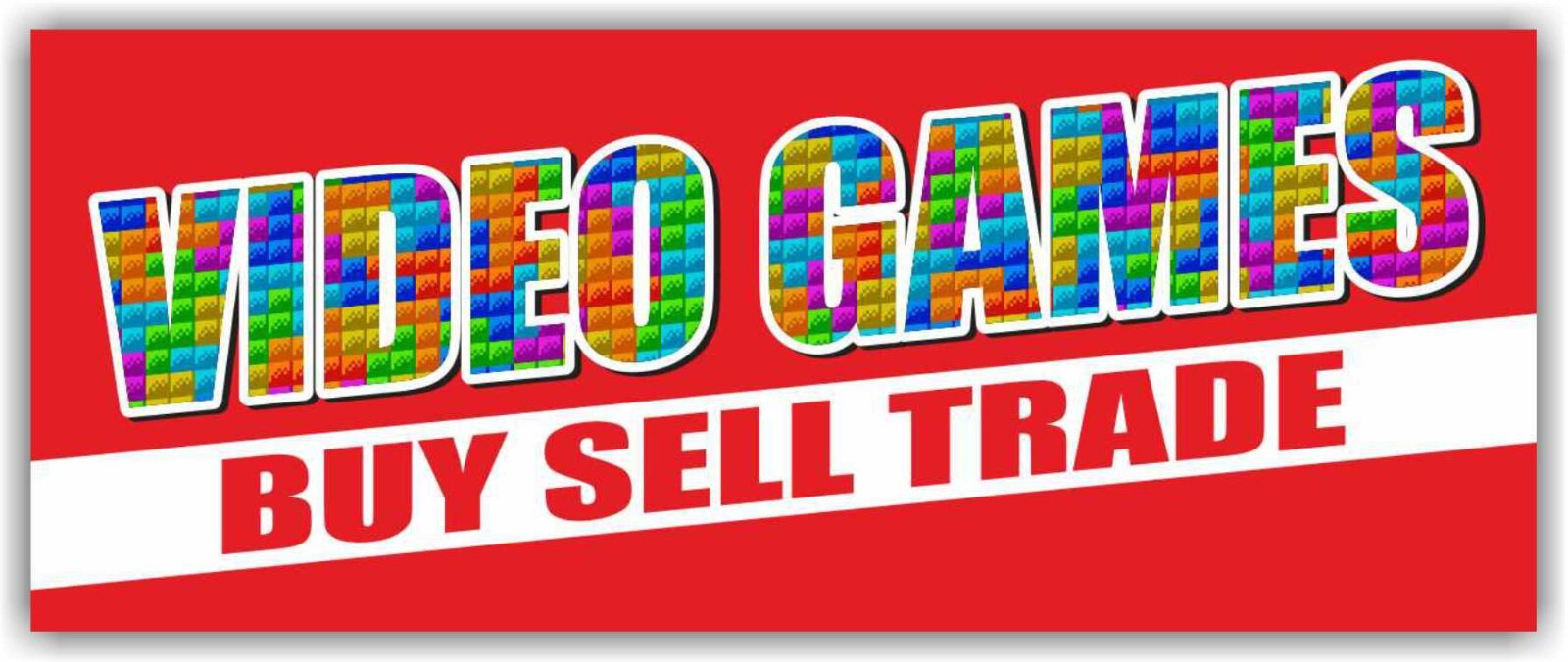 VIDEO GAMES BUY SELL TRADE Advertising Banner Vinyl Mesh Sign Console Arcade