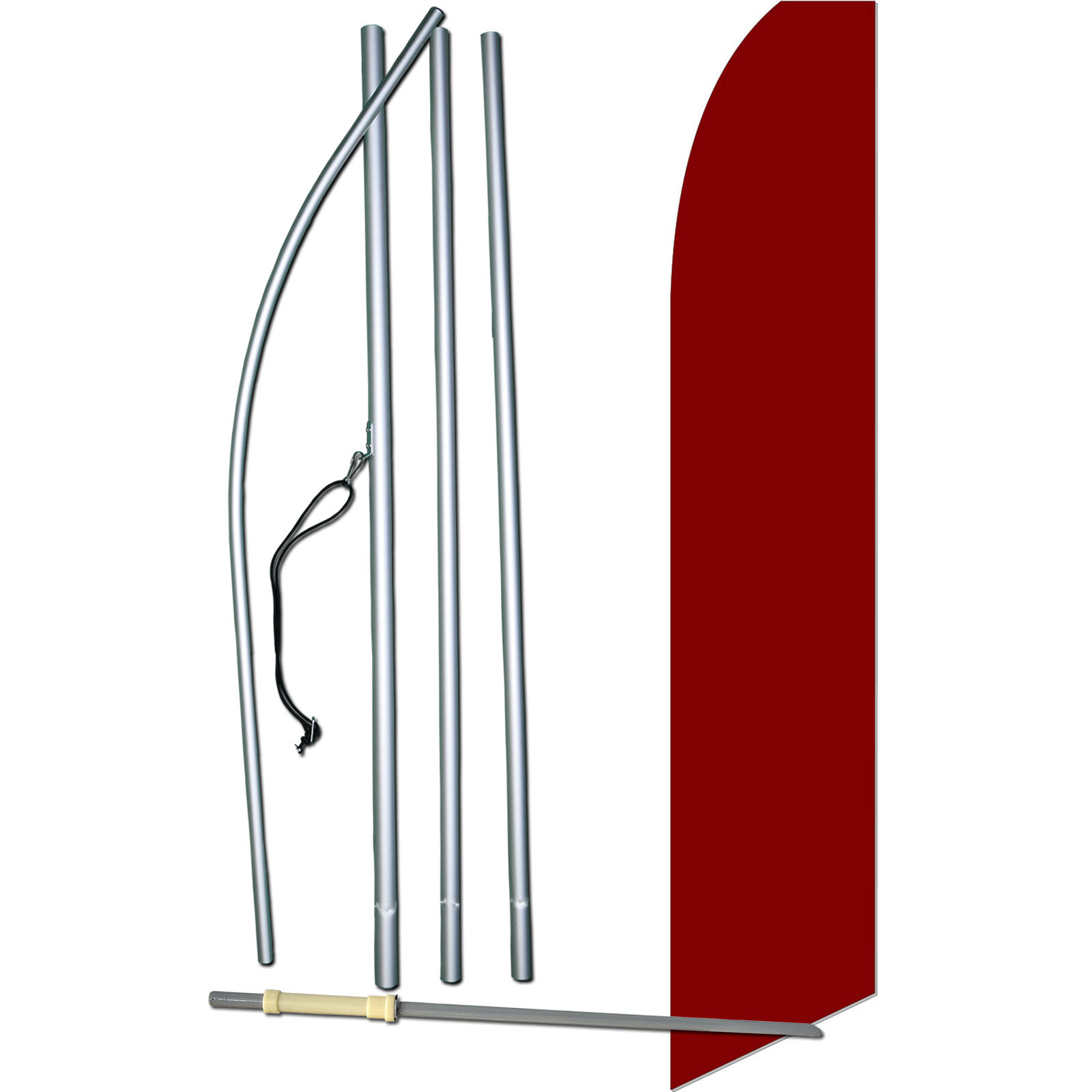 Solid Burgundy Swooper Flag Kit