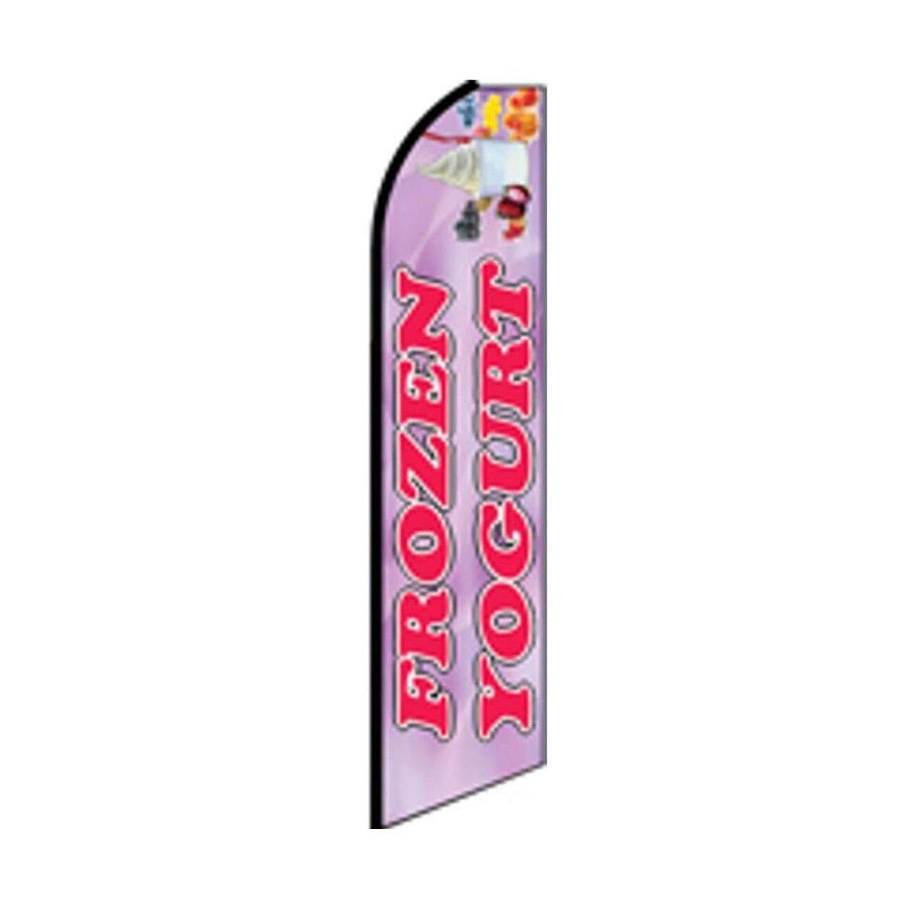 Frozen Yogurt Swooper Flutter Feather Flag | 3ft W x 11.5ft Tall