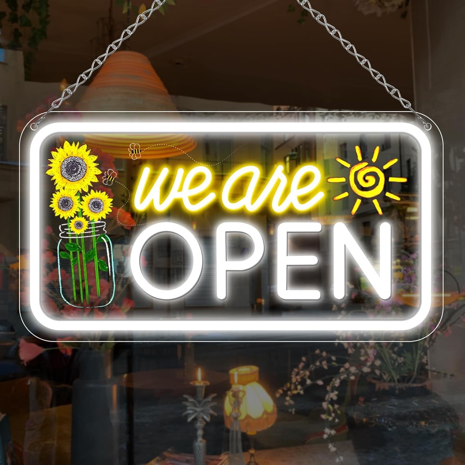 Neon We are Open Signs for Business 16.5″ x 9″ Open Sign with ON/OFF Switch New