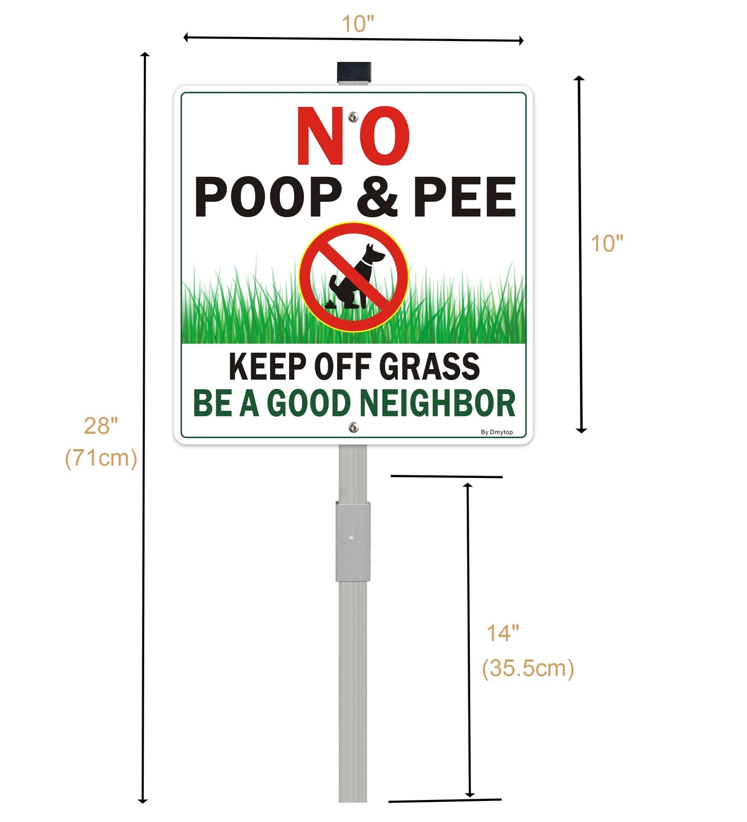 2 Pack No Pooping Dog Signs for Yard Keep Off Grass Lawn Sign With 28″ Metal…