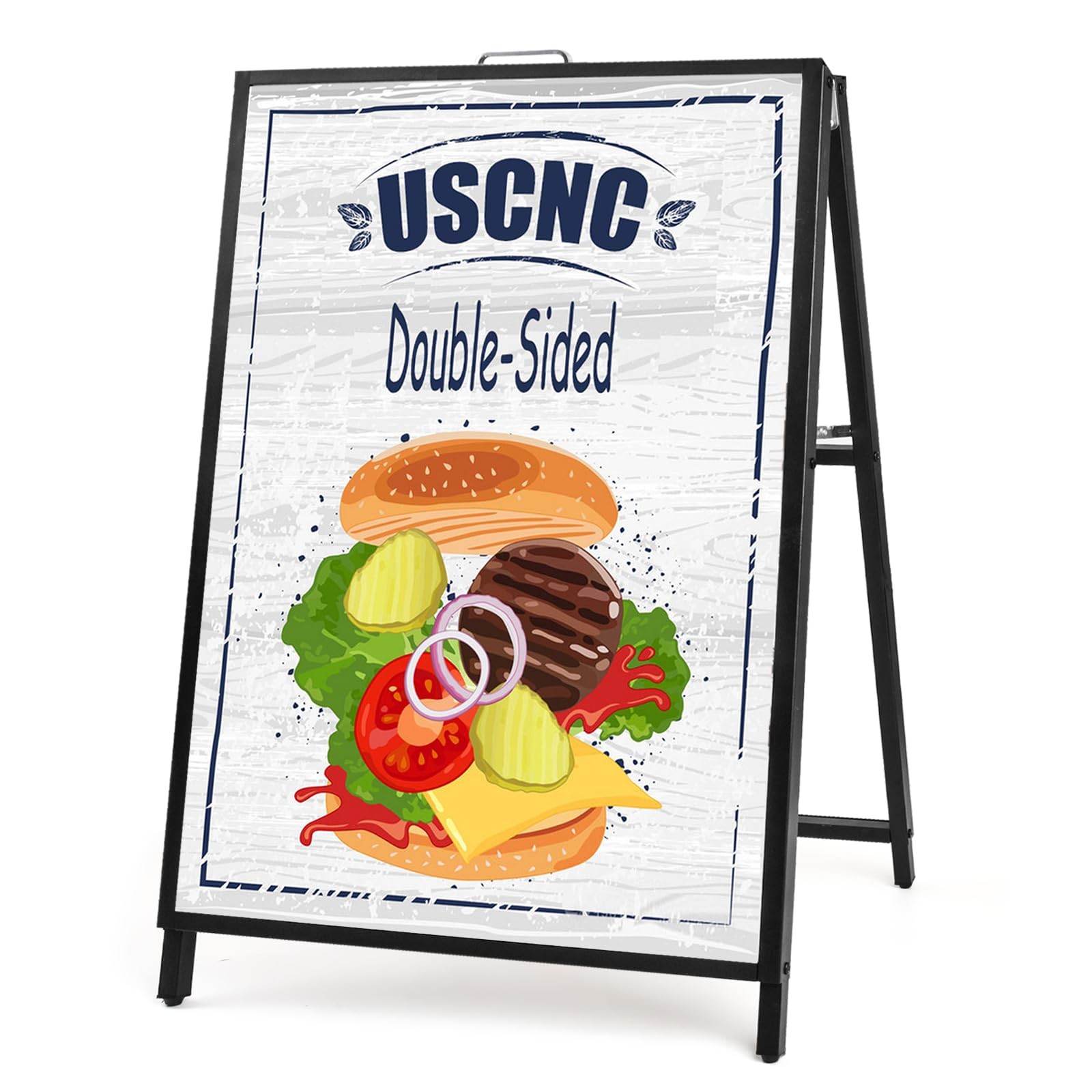 24 x 36 Inch Frame Double-Sided Folding Sandwich Board Heavy Duty Sidewalk Sign