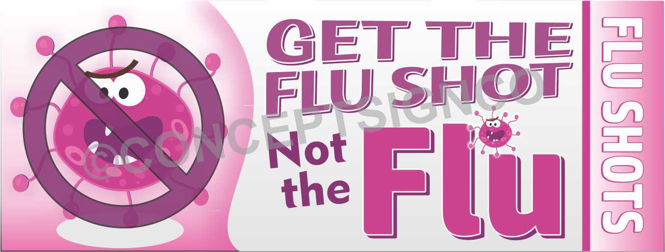 3’X8′ FLU SHOTS BANNER Outdoor Signs LARGE Influenza Risk Medical Health Clinics