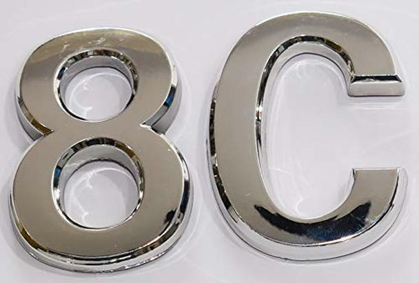 Apartment Number 8C Sign/Mailbox Number Sign, (Silver,3D,…–REF24-1027