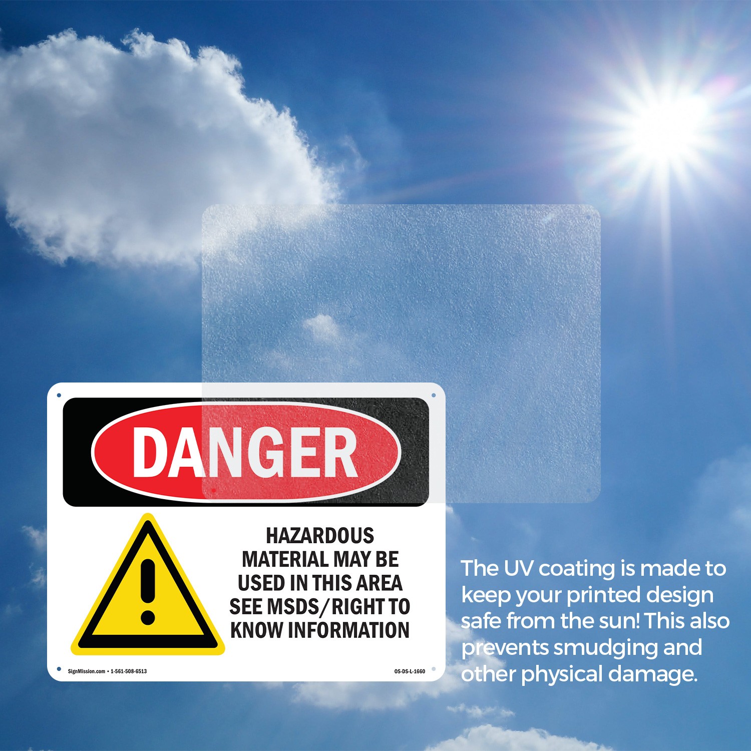 Hazardous Material May Be Used In This Area OSHA Danger Sign, Decal 5 or 10 Pack
