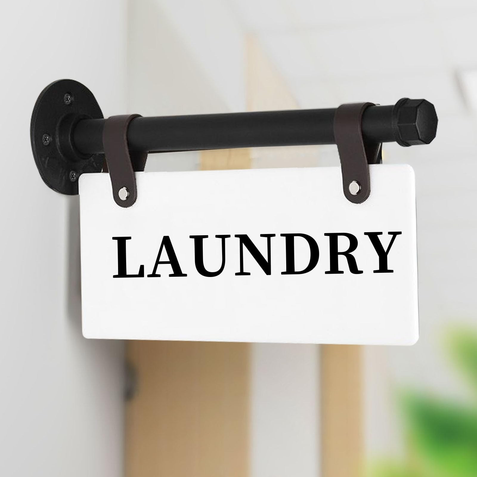 Hqvbvc Laundry Metal Wall Sign 11″ x 6″ Wall-Mounted Laundry Room Sign Double…