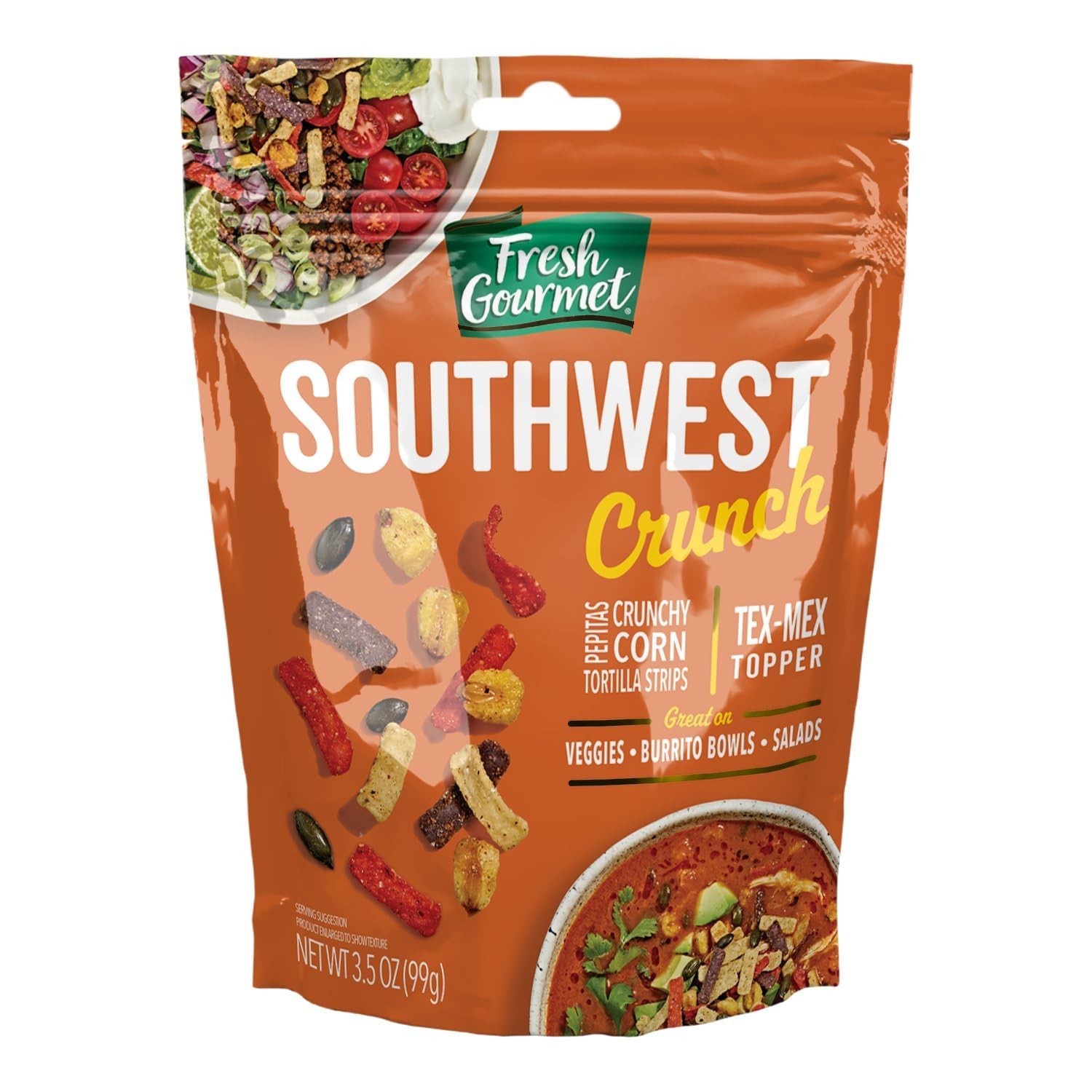 Fresh Gourmet Savory Southwest Crunch Tex-Mex 3.5 Ounces (Pack of 1), Brown