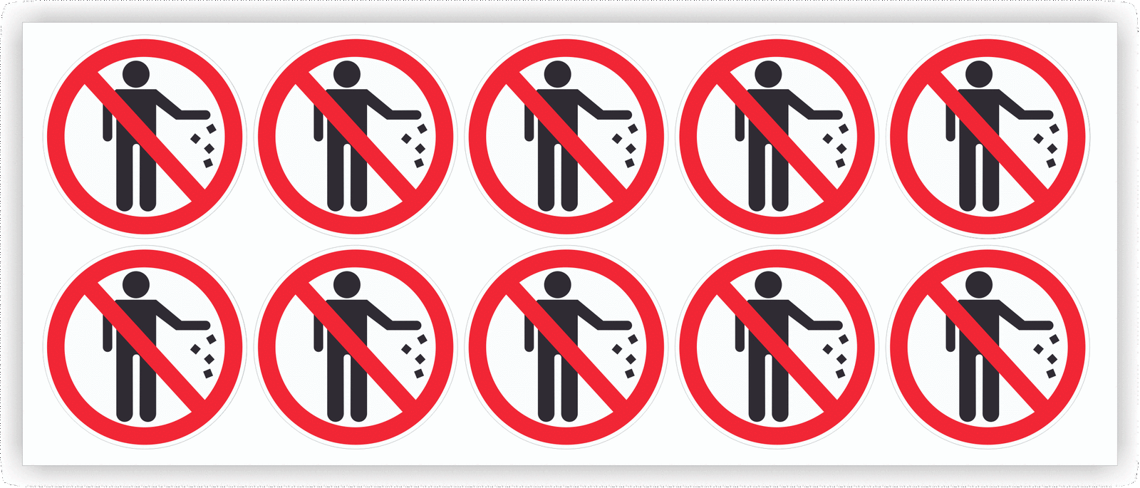NO LITTERING, Clear Decals BULK 1.5″dia stickers outdoor durable business signs