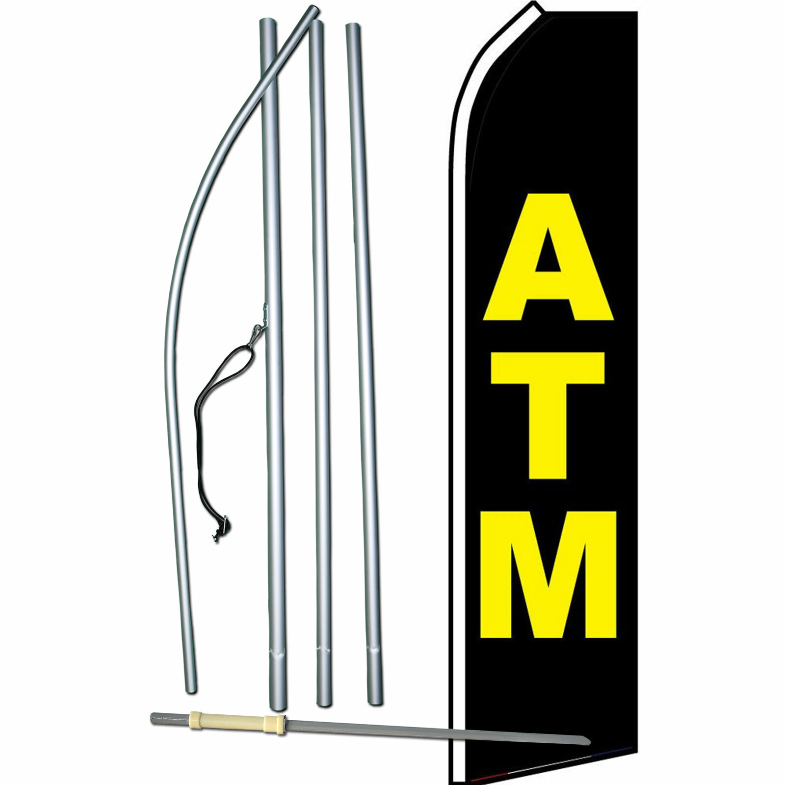 ATM Flag Flutter Feather Banner Swooper Advertising Bundle COMLETE Kit