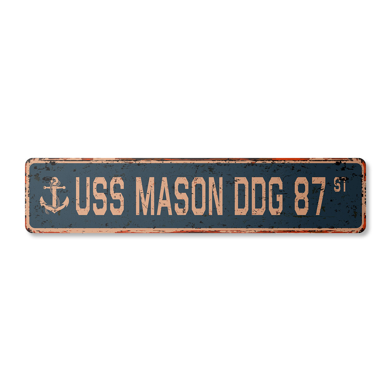 USS MASON DDG 87 Vintage Street Sign us navy ship veteran sailor rustic gift