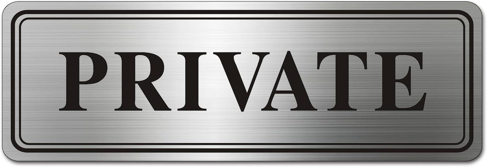 Metal Stainless Steel Private Sign for Doors,With Self Adhesive,9X3In(Private 1P
