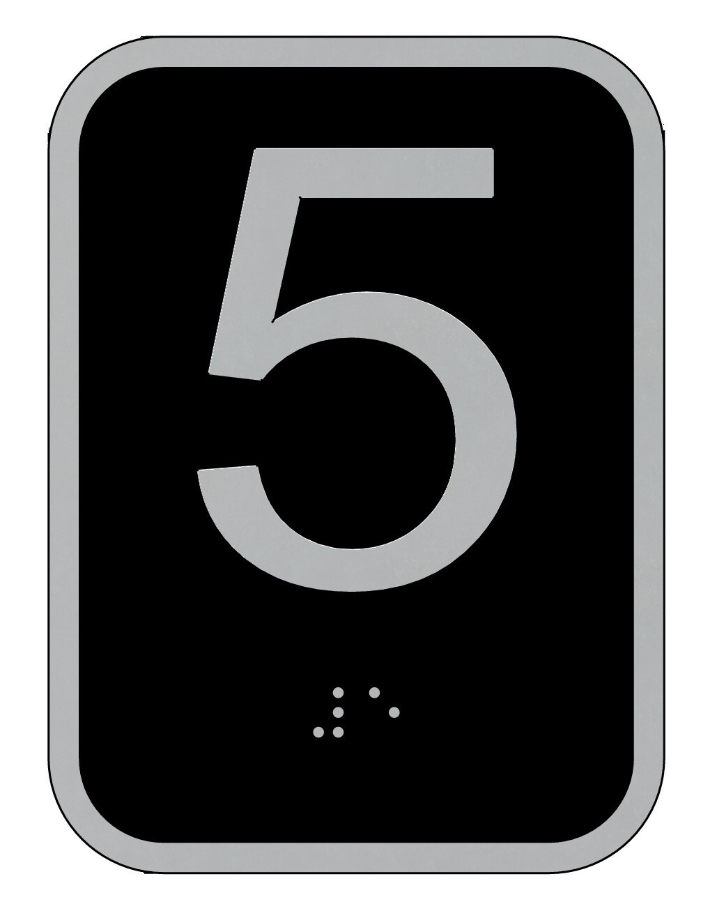 Elevator floor number 5 sign – Elevator Jamb Plate 5(3×4, cast