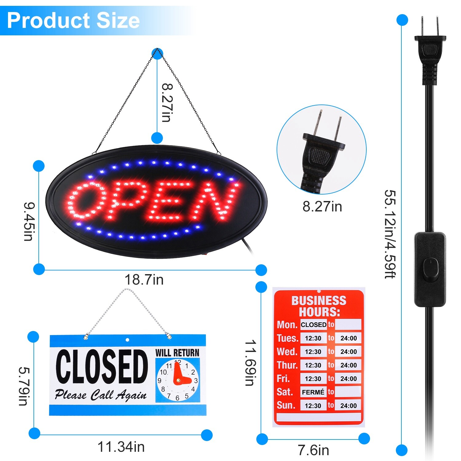 LED Store Café Bar OPEN Business Sign Ultra Bright Neon Light Animated Motion