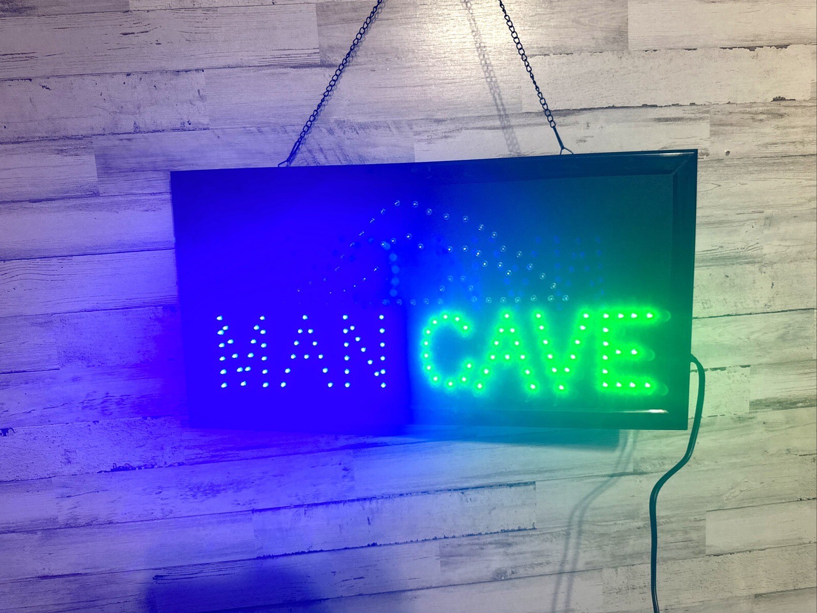 Man Cave LED Animated Bright Sign 19 x 9.5 Window Retail Bar Store Neon Wall