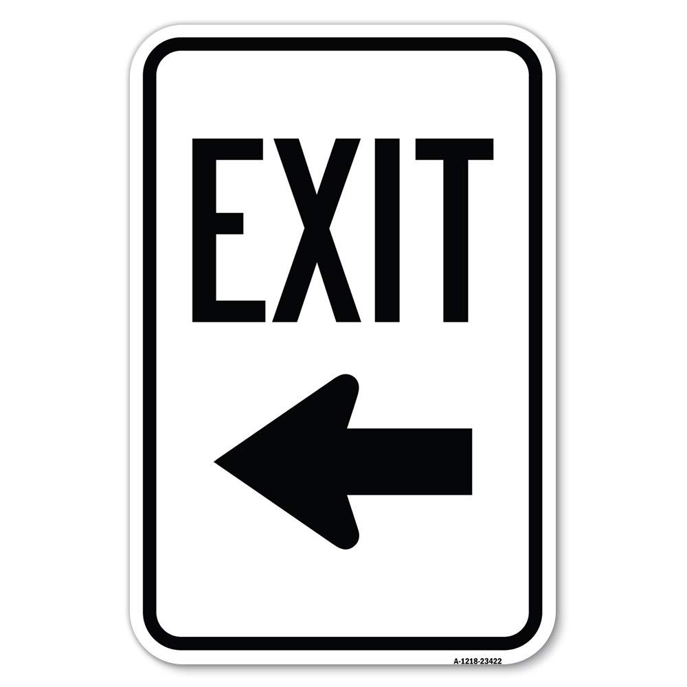 SignMission Parking Lot Sign Exit Sign (left Arrow) 12″ x 18″ Heavy-Gauge