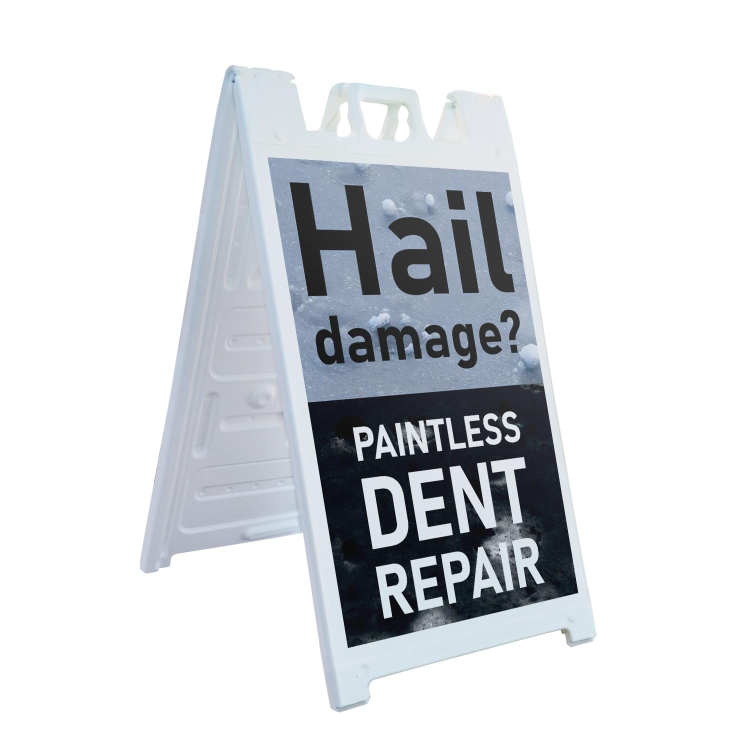 Hail Damage Paintless Dent Repair 24″ x 36″ Double Sided A-Frame Sidewalk Sig…