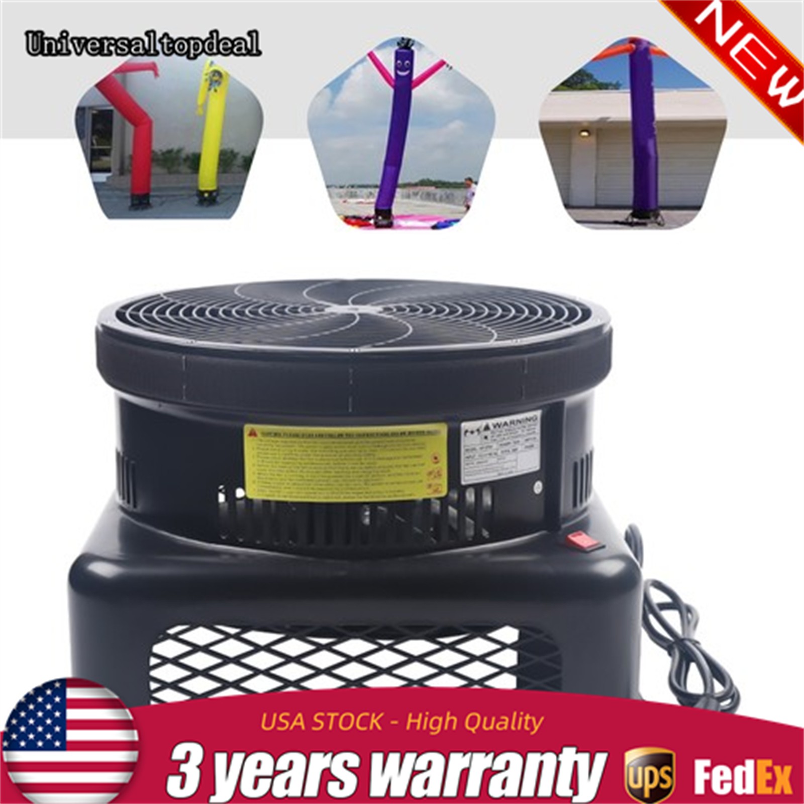 550W 17.7″ Air Blower Fan for Inflatable Wind Dancer Tube Man Fly Guy Sky Puppet