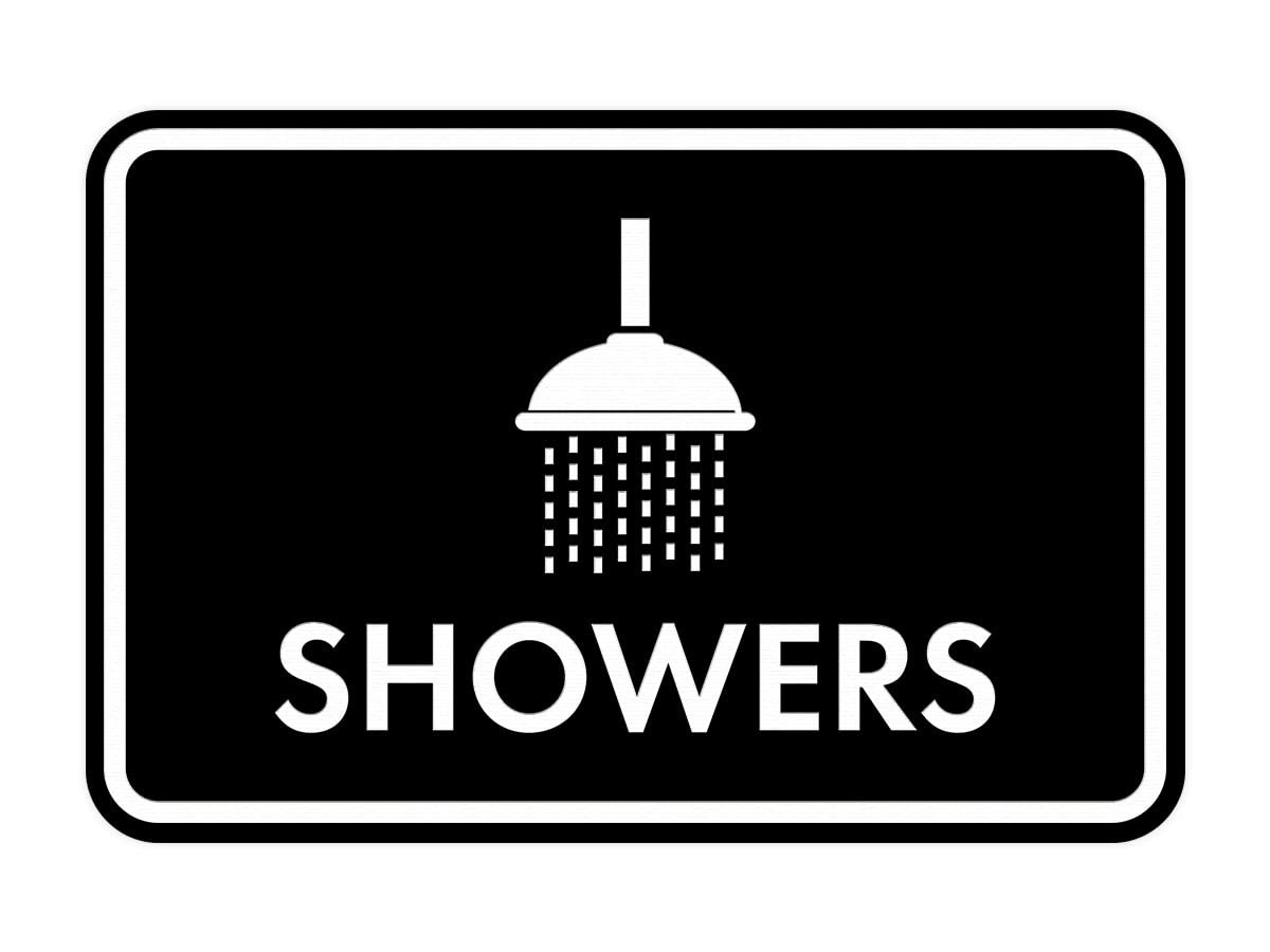Classic Framed Showers Sign (Black) – Small