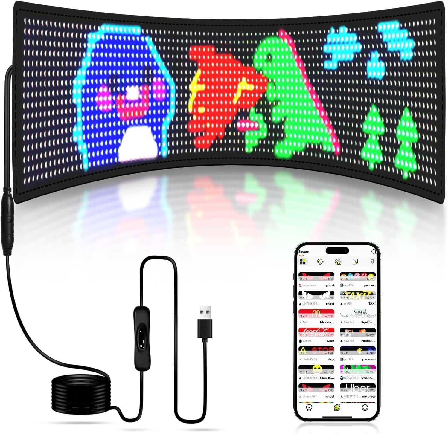 Vibrant 23″x5″ LED Sign with APP Control for Stunning Advertising & Celebrations