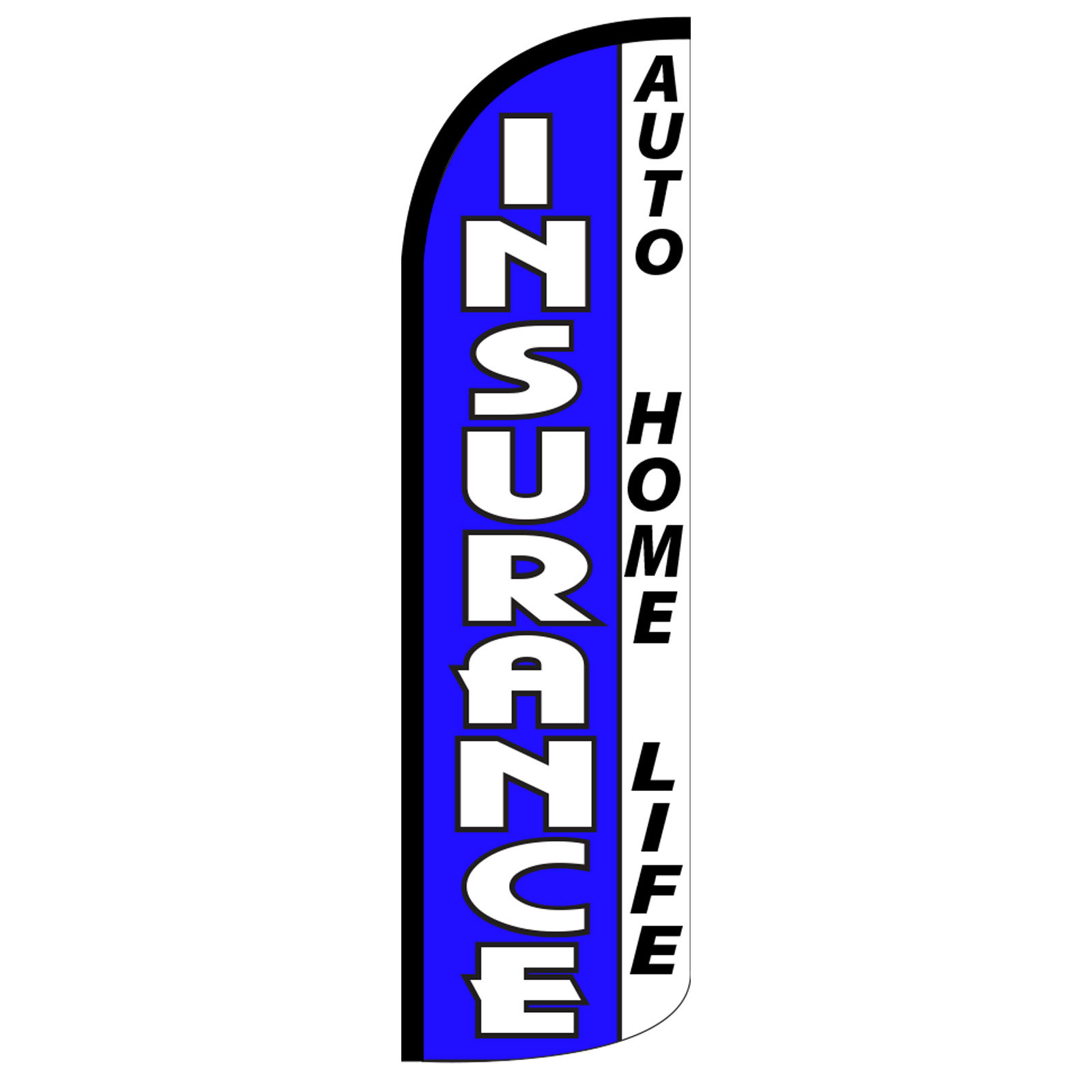 Insurance Flag Flutter Feather Banner Swooper Extra Wide Windless