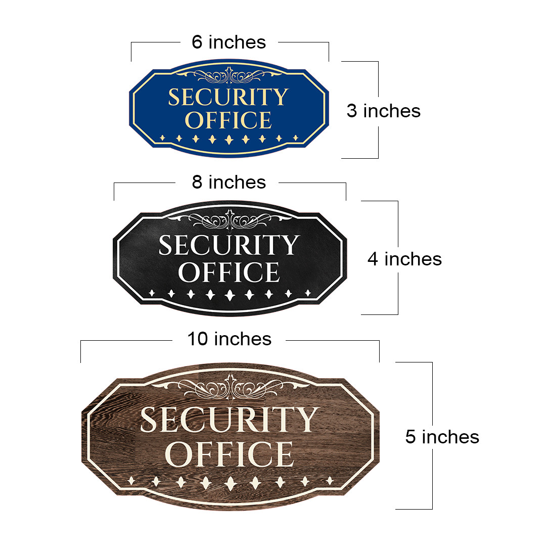 Victorian Plus Security Office Wall or Door Sign | Legal and Courtroom