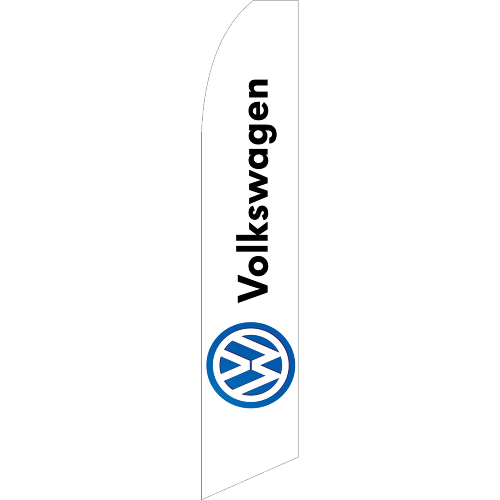 Volkswagen White/Black Letters 2 1/2 ft X 11 1/2 ft Polyester Swooper Flag