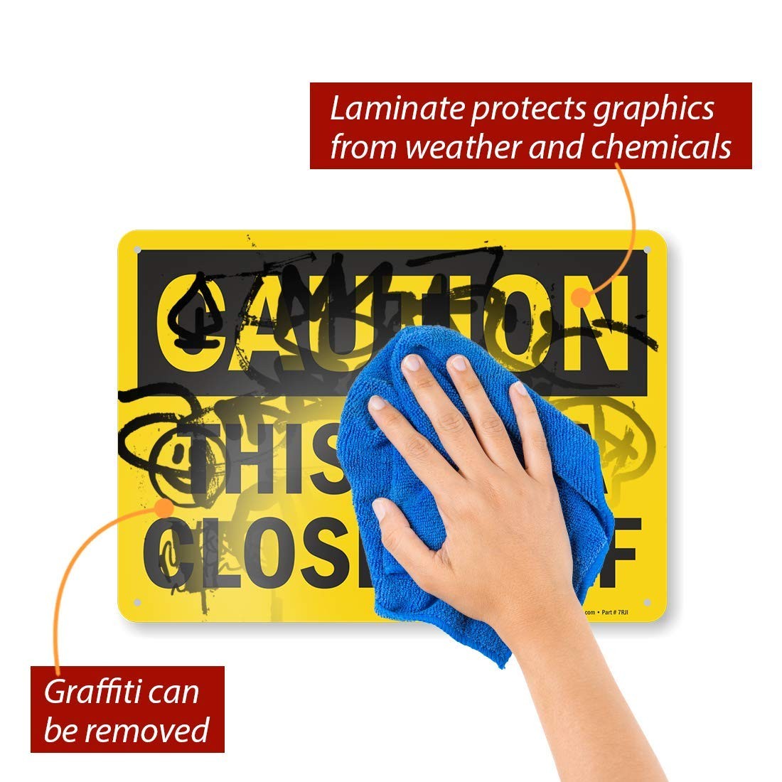 SmartSign – U9-2078-NA_10x14 Caution – This Area Closed Off Sign By | 10″ x 1…